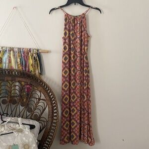 Dip maxi halter dress bohemian style EUC